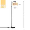 Modern LED Floor Lamp Black Tall Free Standing Adjustable Book Reading Corner Light for Bed Living Room with Rattan Fabric Lampshade