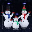 3pcs Christmas Snowman Family Figures 3D Decorations LED Lights Xmas Decor Home Outdoor Garden Yard Holiday Display Ornaments