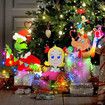 LED Grinches Outdoor Christmas Decorations Fence Yard Decorations 3M LED Lights BATTERY POWER Yard Signs  for Christmas Holiday Garden