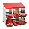 2 Layer 6 Hole Chicken Nesting Box Roll Away Hen Chook Laying Boxes House Poultry Nest Egg Brooder Coop Roost Perch Galvanised Metal Plastic Vents Lid