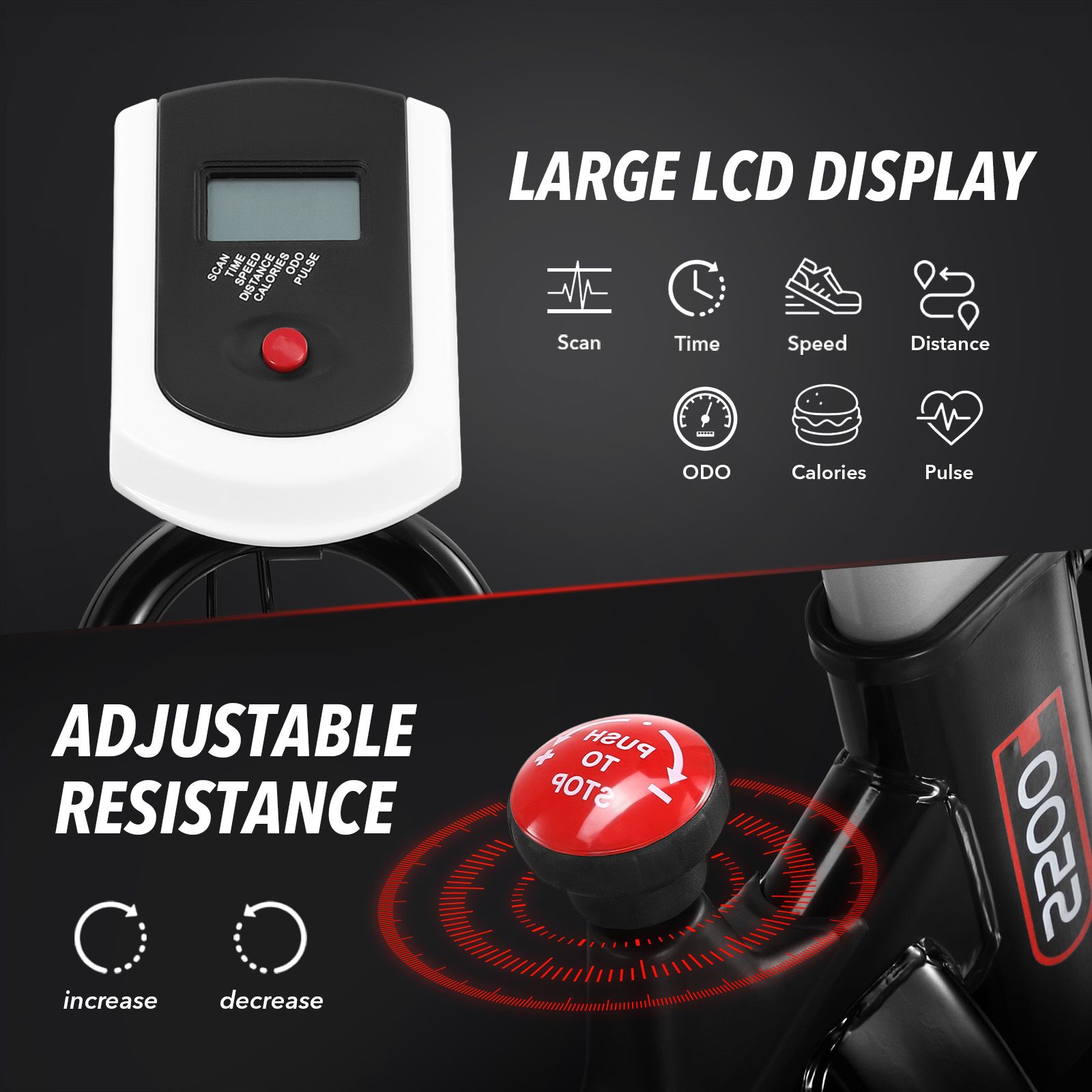 Genki Exercise Bike Stationary Spin Bicycle Indoor Cycling Trainer Home