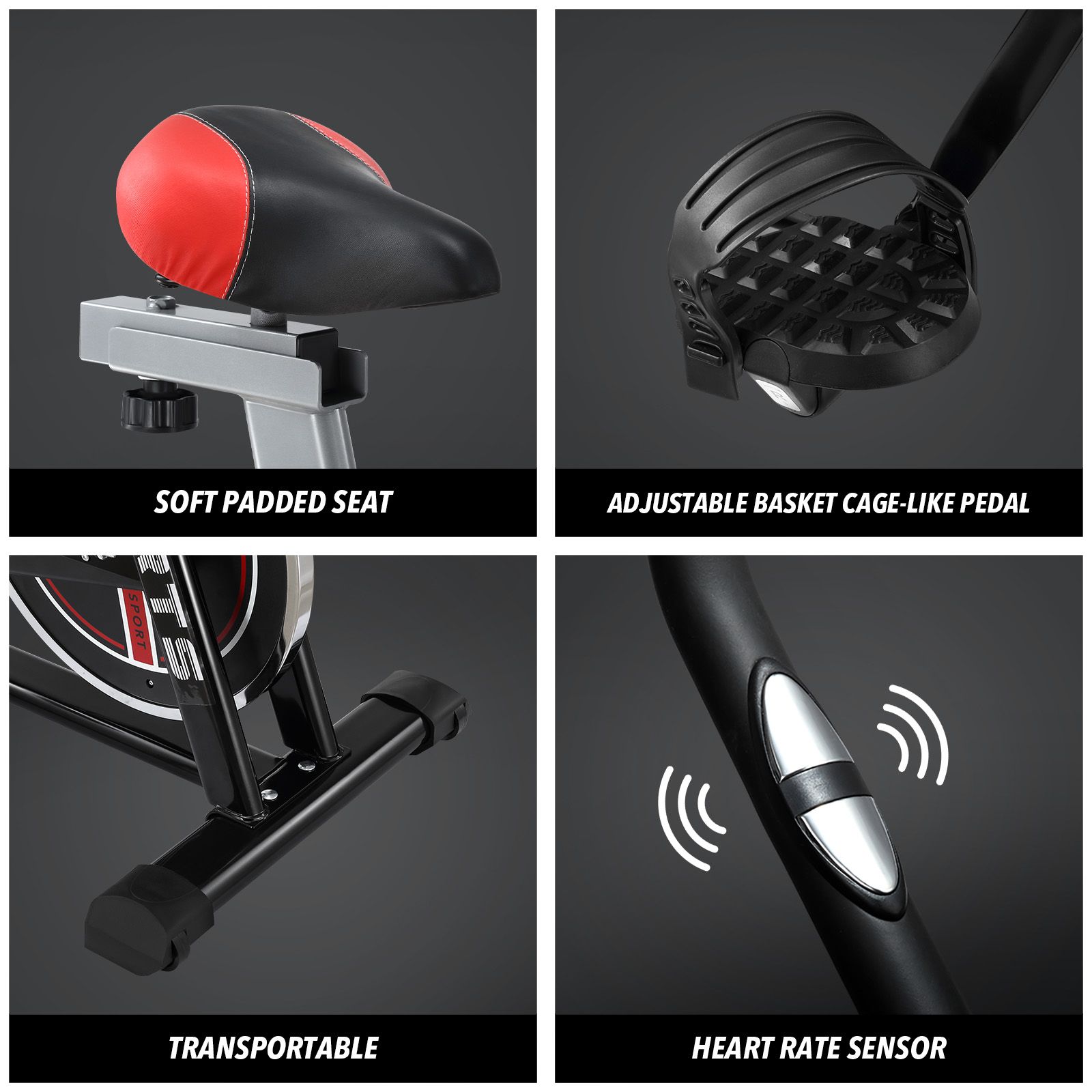 Genki Exercise Bike Stationary Spin Bicycle Indoor Cycling Trainer Home