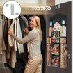 Wrapping Paper Storage,Gift Wrap Organizer Holder Double Sided Hanging Gift Bag Storage Organizer,Black