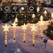 Solar Christmas Star Lights Pathway Outdoor Xmas Tree LED Garden Waterproof 5 Pcs