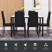 Dining Table Set 6 Chairs Large Glossy Dinner Kitchen Desk Seats White Modern Office Bedroom Work Reception Furniture Faux Marble Top