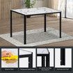 Dining Table Set 6 Chairs Large Glossy Dinner Kitchen Desk Seats White Modern Office Bedroom Work Reception Furniture Faux Marble Top