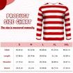 Cosplay Costumes,Red and White Striped Shirt,Christmas Halloween Shirt with Glasses Frame and Hat (Size:Large)