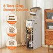 Corner Narrow Cabinet Bathroom Toilet Storage Drawers Rack Slim Shelving Unit Kitchen Laundry Floor Space Saver Organiser Dresser Furniture 6 Layer
