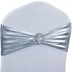 Spandex Chair Sashes Bows 50PCS Premium Stretch Chair Cover Band with Buckle Slider Universal Elastic Chair Ties (Metallic Silver)