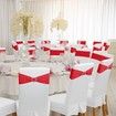 Spandex Chair Sashes Bows 50PCS Premium Stretch Chair Cover Band with Buckle Slider Universal Elastic Chair Ties (Red)