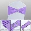 Spandex Chair Sashes Bows 50PCS Premium Stretch Chair Cover Band with Buckle Slider Universal Elastic Chair Ties (Purple)