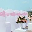 Spandex Chair Sashes Bows 50PCS Premium Stretch Chair Cover Band with Buckle Slider Universal Elastic Chair Ties (Pink)