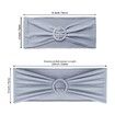 Spandex Chair Sashes Bows 50PCS Premium Stretch Chair Cover Band with Buckle Slider Universal Elastic Chair Ties (Grey)