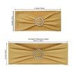 Spandex Chair Sashes Bows 50PCS Premium Stretch Chair Cover Band with Buckle Slider Universal Elastic Chair Ties (Gold)