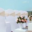 Spandex Chair Sashes Bows 50PCS Premium Stretch Chair Cover Band with Buckle Slider Universal Elastic Chair Ties (Champagne)