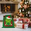 Christmas Grinch Gift Bags Reusable Christmas Double Sided Printed Treat Bags Present Wrap with Drawstring for Gift Birthday Christmas