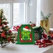 Christmas Grinch Gift Bags Reusable Christmas Double Sided Printed Treat Bags Present Wrap with Drawstring for Gift Birthday Christmas