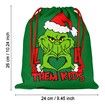 Christmas Grinch Gift Bags Reusable Christmas Double Sided Printed Treat Bags Present Wrap with Drawstring for Gift Birthday Christmas