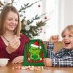 Christmas Grinch Gift Bags Reusable Christmas Double Sided Printed Treat Bags Present Wrap with Drawstring for Gift Birthday Christmas