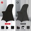 Stretch Spandex Folding Chair Covers Universal Fitted Chair Cover Protector (Black,10 PCS)
