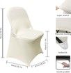 Stretch Spandex Folding Chair Covers Universal Fitted Chair Cover Protector (Ivory,10 PCS)