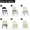 Stretch Spandex Folding Chair Covers Universal Fitted Chair Cover Protector (Ivory,10 PCS)