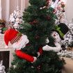 Christmas Tree Topper Snowman Hugger with Black Hat Xmas Trees Ornaments for Winter Decoration Christmas Party Supplies,1 Pack
