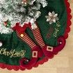 48 Inch Mini Elf Christmas Tree Skirt with Candy Striped Legs, Red and Green Tree Skirt Christmas Decor Xmas