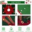 48 Inch Mini Elf Christmas Tree Skirt with Candy Striped Legs, Red and Green Tree Skirt Christmas Decor Xmas
