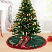 48 Inch Mini Elf Christmas Tree Skirt with Candy Striped Legs, Red and Green Tree Skirt Christmas Decor Xmas