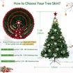 48 Inch Mini Elf Christmas Tree Skirt with Candy Striped Legs, Red and Green Tree Skirt Christmas Decor Xmas
