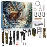 Survival Kit Advent Calendar Tools 24 Days Christmas Countdown 2025 Xmas Holiday Surprise Gifts for Adventure Men Him
