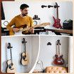 Guitar Wall Mount Holder Ukulele Hanger Mandolin Musical String Instrument Display Hanging Hook System Black