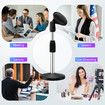 Desktop Mic Stand Table Top Microphone Holder Adjustable Short Disc Mount Detachable Heavy Duty Metal 26.9cm to 37cm with Non Slip Clip
