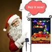 Merry Christmas Lighted Garden Flag,LED Red Truck Flag,Vertical Christmas Flag for Outdoor Yard Garden Lawn Decoration