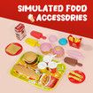 Kid Toy Play House Kitchen Set Children Toddler Pretend Fast Food Takeout Restaurant Burger Shop Fries Dessert Role 150 Accessories