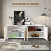 TV Stand Storage Cabinet White Entertainment Unit Television Console Table Media Centre Bench Bed Living Room Furniture with 4 Doors