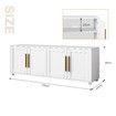 TV Stand Storage Cabinet White Entertainment Unit Television Console Table Media Centre Bench Bed Living Room Furniture with 4 Doors