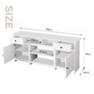 Farmhouse TV Stand Unit White Modern Rustic Kitchen Buffet Table Storage Cabinet Television Entertainment Centre with Barn Doors