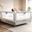 Toddler Bed Rail King Side Bedrail Folding Safety Guard Baby Child Cot Fence Barrier Fall Protection 3Pcs 100cm Height Adjustable Koala Design