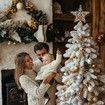 Christmas Star Tree Topper with 20 LED Lights,Battery Operated 9 Inch Metal Hollow Design,Easy-to-Install Christmas Tree Decorations,Silver