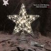 Christmas Star Tree Topper with 20 LED Lights,Battery Operated 9 Inch Metal Hollow Design,Easy-to-Install Christmas Tree Decorations,Silver