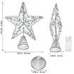 Christmas Star Tree Topper with 20 LED Lights,Battery Operated 9 Inch Metal Hollow Design,Easy-to-Install Christmas Tree Decorations,Silver