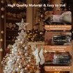 Christmas Star Tree Topper with 20 LED Lights,Battery Operated 9 Inch Metal Hollow Design,Easy-to-Install Christmas Tree Decorations,Silver
