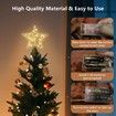 Christmas Star Tree Topper with 20 LED Lights,Battery Operated 9 Inch Metal Hollow Design,Easy-to-Install Christmas Tree Decorations,Gold