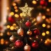 Christmas Star Tree Topper with 20 LED Lights,Battery Operated 9 Inch Metal Hollow Design,Easy-to-Install Christmas Tree Decorations,Gold
