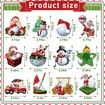 36 Pcs Golf Christmas Santa Claus Snowman Wood Decorative Hanging Ornaments with Rope Xmas Golf Cart Decorations