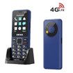 4G Volte Double Sim Unlocked Cell Phone SOS Button Seniors Big Button Basic Phone Elderly Mobile Cell Phone Col. Blue