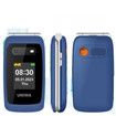 4G Volte HAC Hear Aid Unlocked Flip Cell Phone SOS Button Seniors Big Button Basic Phone Elderly Mobile Cell Phone (Blue)