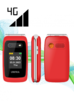 4G Volte HAC Hear Aid Unlocked Flip Cell Phone SOS Button Seniors Big Button Basic Phone Elderly Mobile Cell Phone (RED)